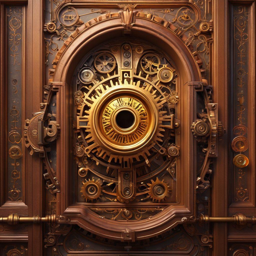 A glowing key unlocking a large, ornate door with seamless gears and cogs behind it, symbolizing effortless solutions. Surround the key with vibrant pop-up notifications displaying user-friendly tips. Design an inviting workspace with clean lines and minimalist decor in the background. Bright and motivating colors to evoke a sense of ease and efficiency. super-realistic. vibrant colors.